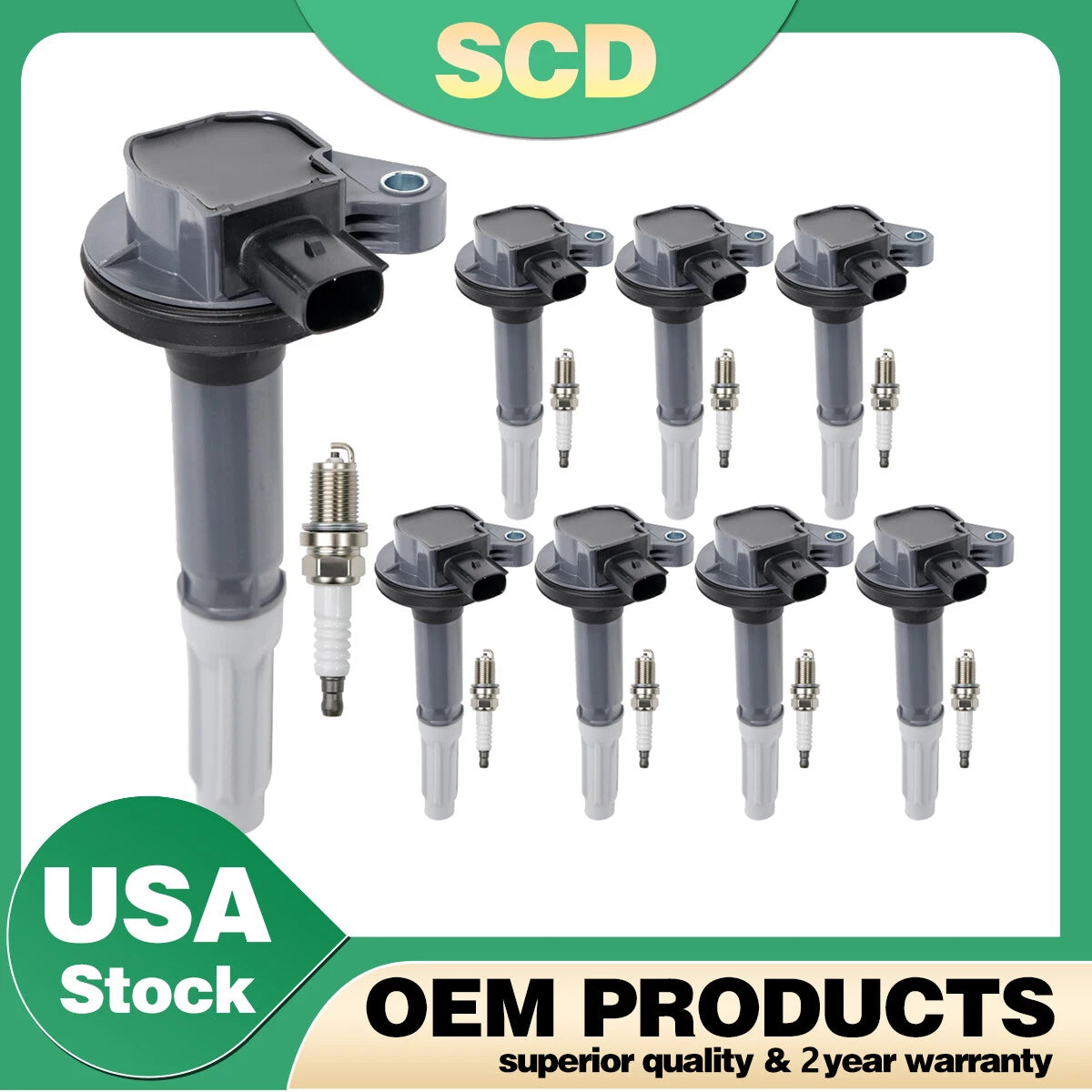 8X Ignition Coils & 8X Spark Plugs for Ford Mustang F150 (2011–2015)