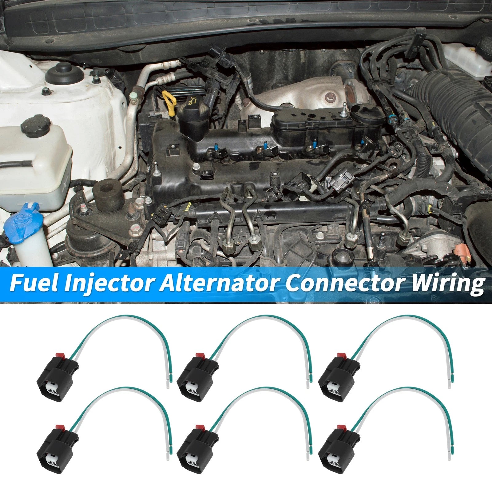 6 Pcs Fuel Injector Alternator Connector Wiring for Jeep Dodge Chrysler 