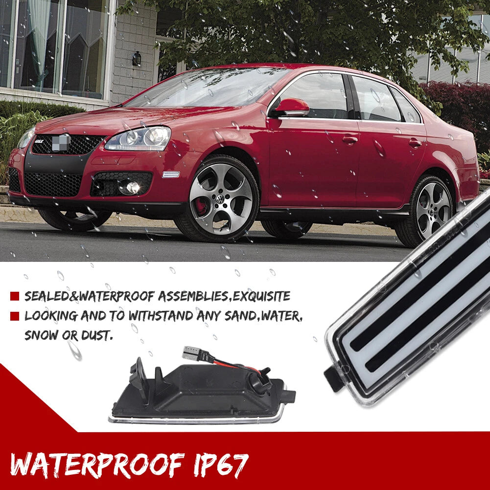 Clear White LED Front Corner Side Marker Light for VW Jetta (2005–2010)