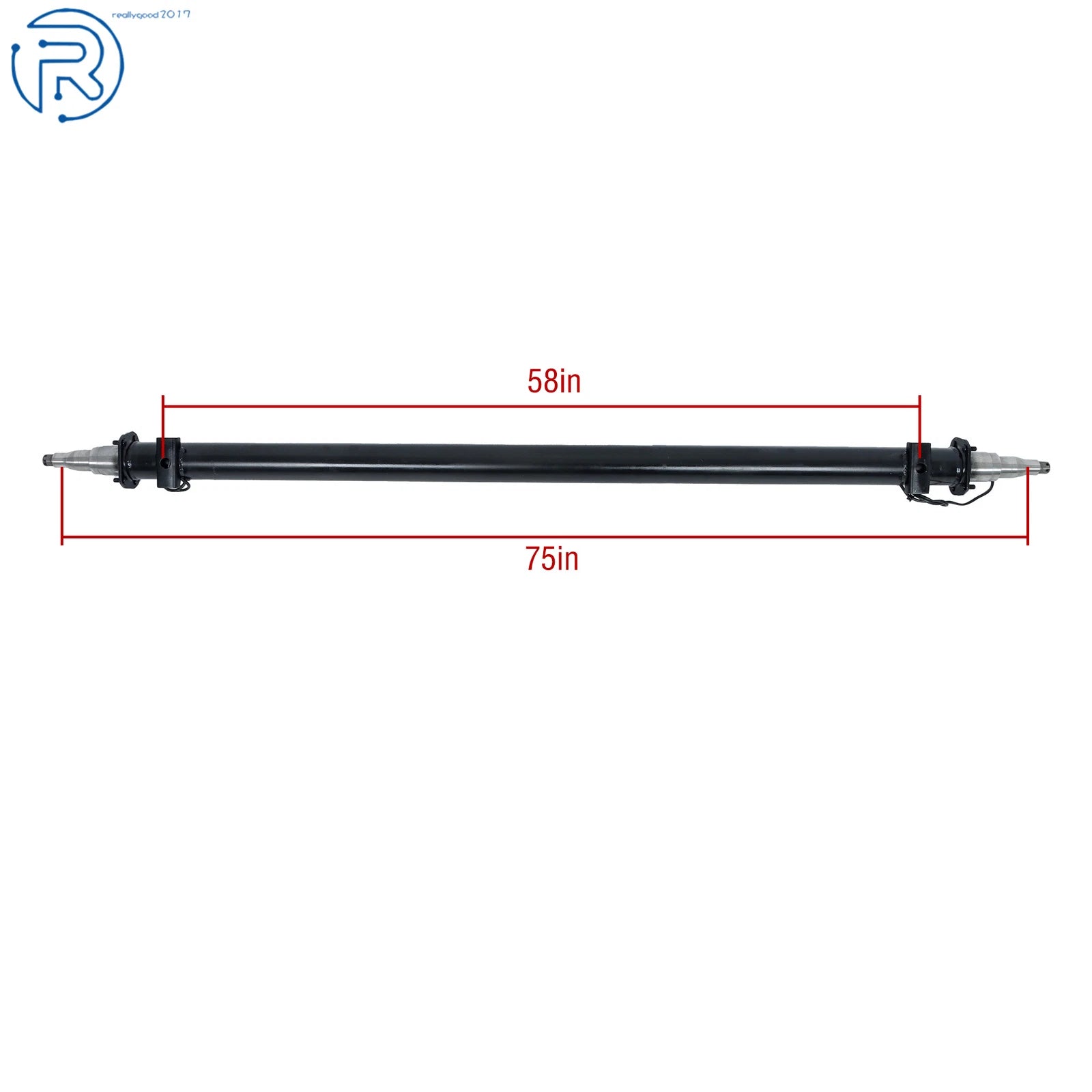 Trailer Axle Beam for 7000 lbs Trailers (75" Hub Face, 58" Spring Center)