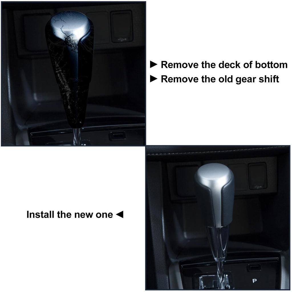 Shift Knob for Toyota 4Runner (2010–2023) Black Faux Leather Silver Tone
