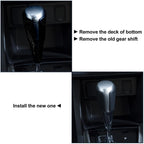 Shift Knob for Toyota 4Runner (2010–2023) Black Faux Leather Silver Tone