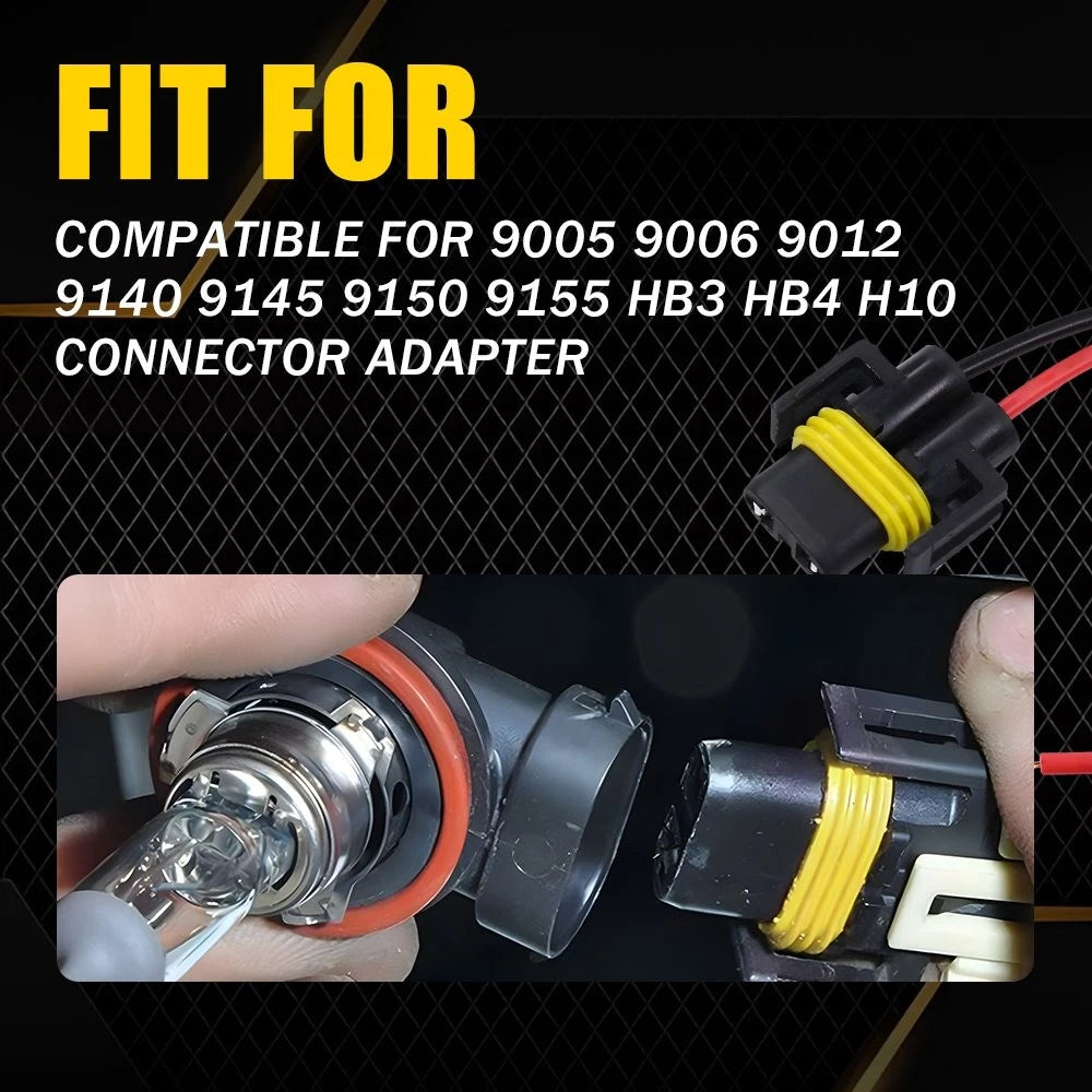 Set of 4 Wiring Pigtail Connectors for Headlight Dual Beam (9005 HB3)