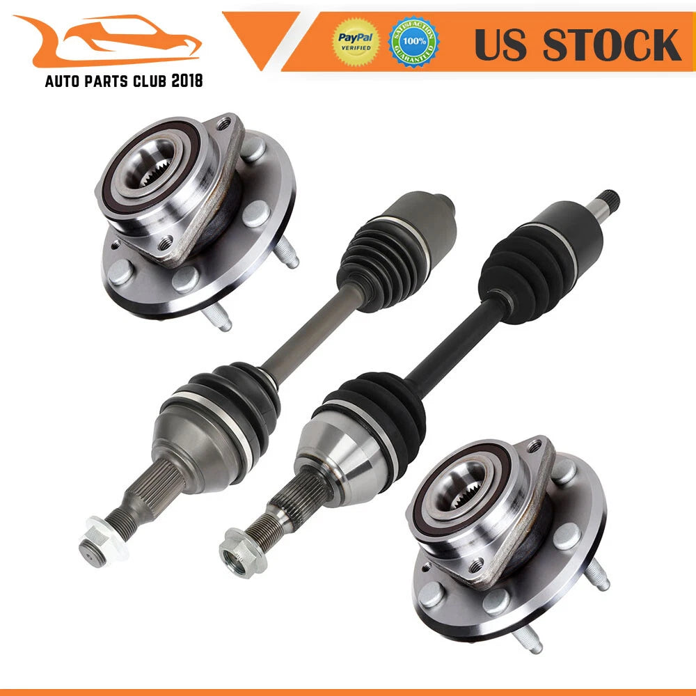 2 Front CV Axle Shaft + Wheel Hub Bearing for Buick Enclave GMC Acadia (2007–2017)