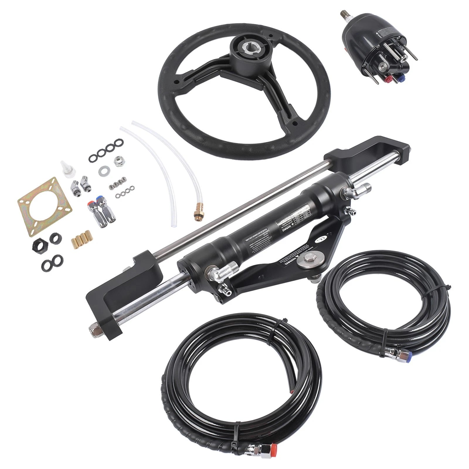 Hydraulic Outboard Steering System Kit for Boats (300HP, 14 FT Hose)