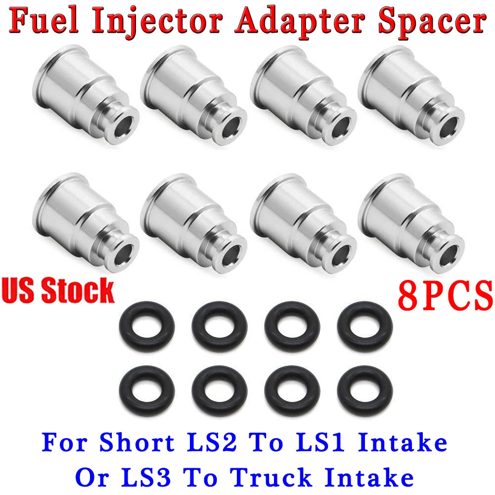 8X Fuel Injector Adapter Spacer Short for LS2 to LS1/LS3 Truck Intake