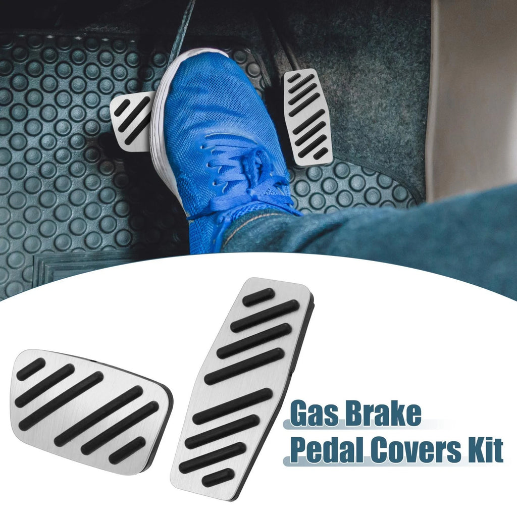 Gas Brake Foot Pedal Cover Kit for Chevrolet Impala (2015–2020) Silver Tone