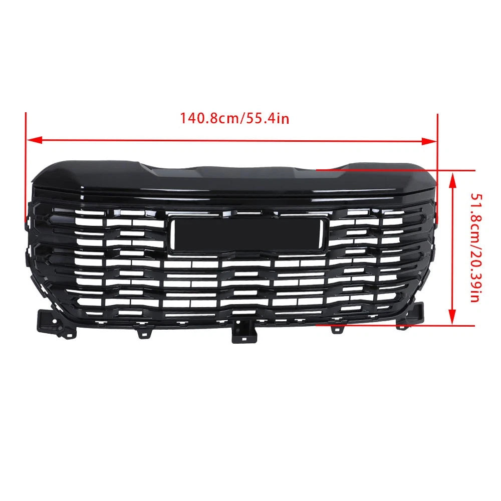 Glossy Black Front Upper Center Mesh Grille for GMC Sierra 1500 Denali (2022-2024)