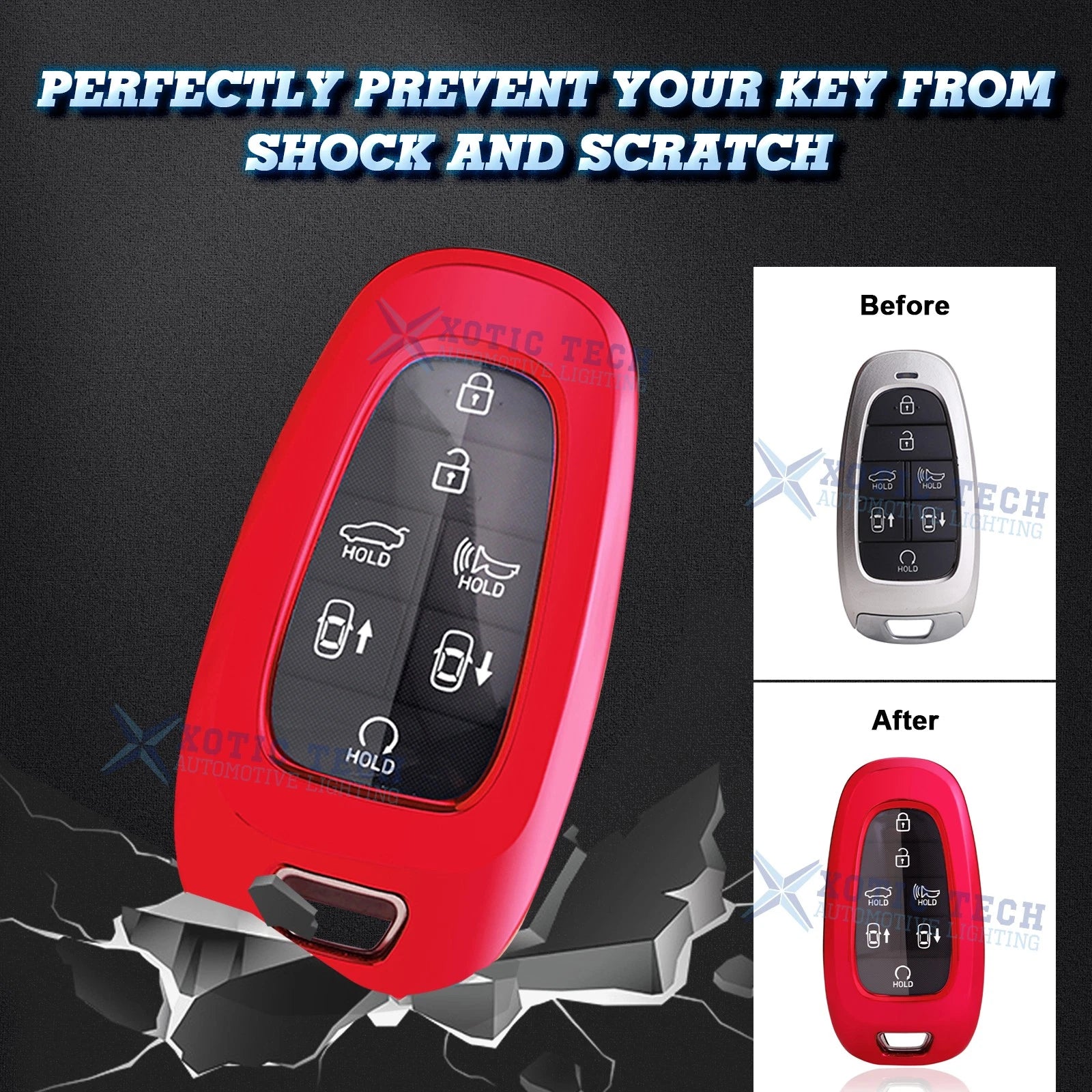 Smart Key Fob Cover Case for Hyundai Sonata Tucson (2015-2020)