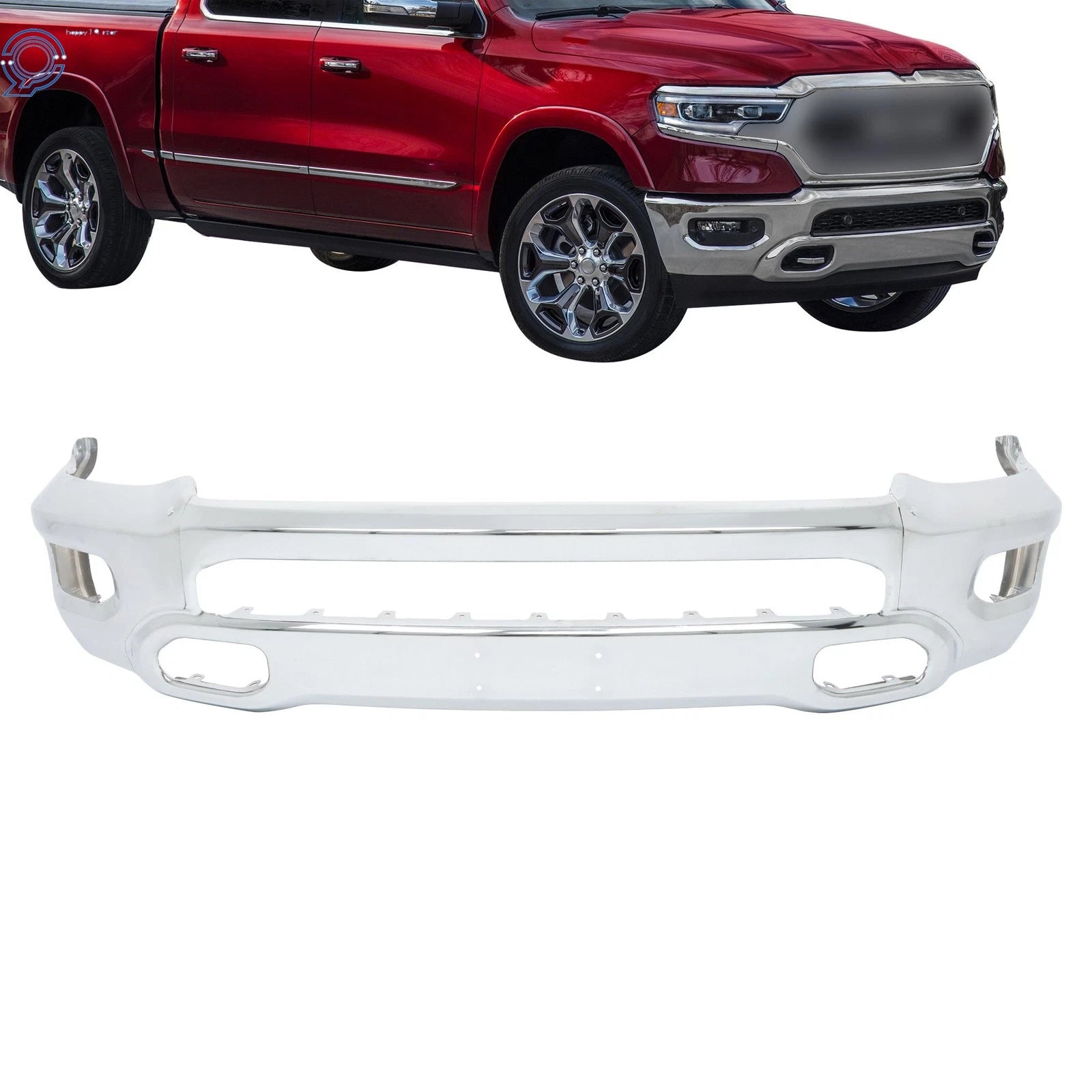 Chrome Steel Front Bumper Face Bar for RAM 1500 (2019–2024)