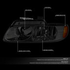 Smoked/Amber Signal Projector Headlights for Grand Caravan (1996–1999)