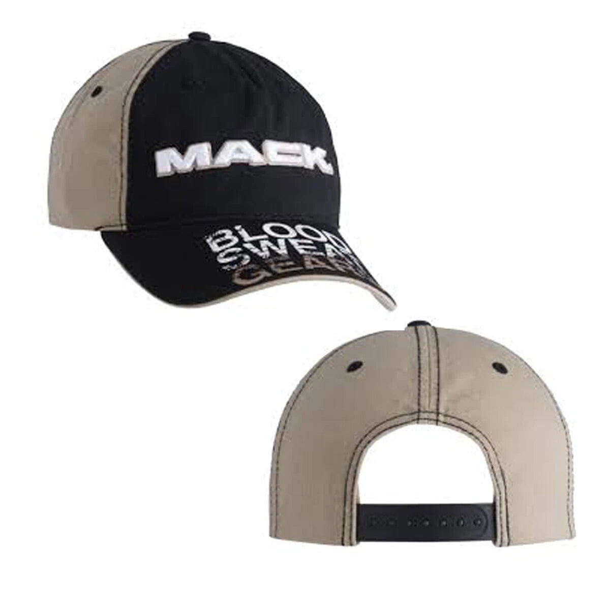 Mack Trucks Blood Sweat Gears Hat Black & Tan Cap