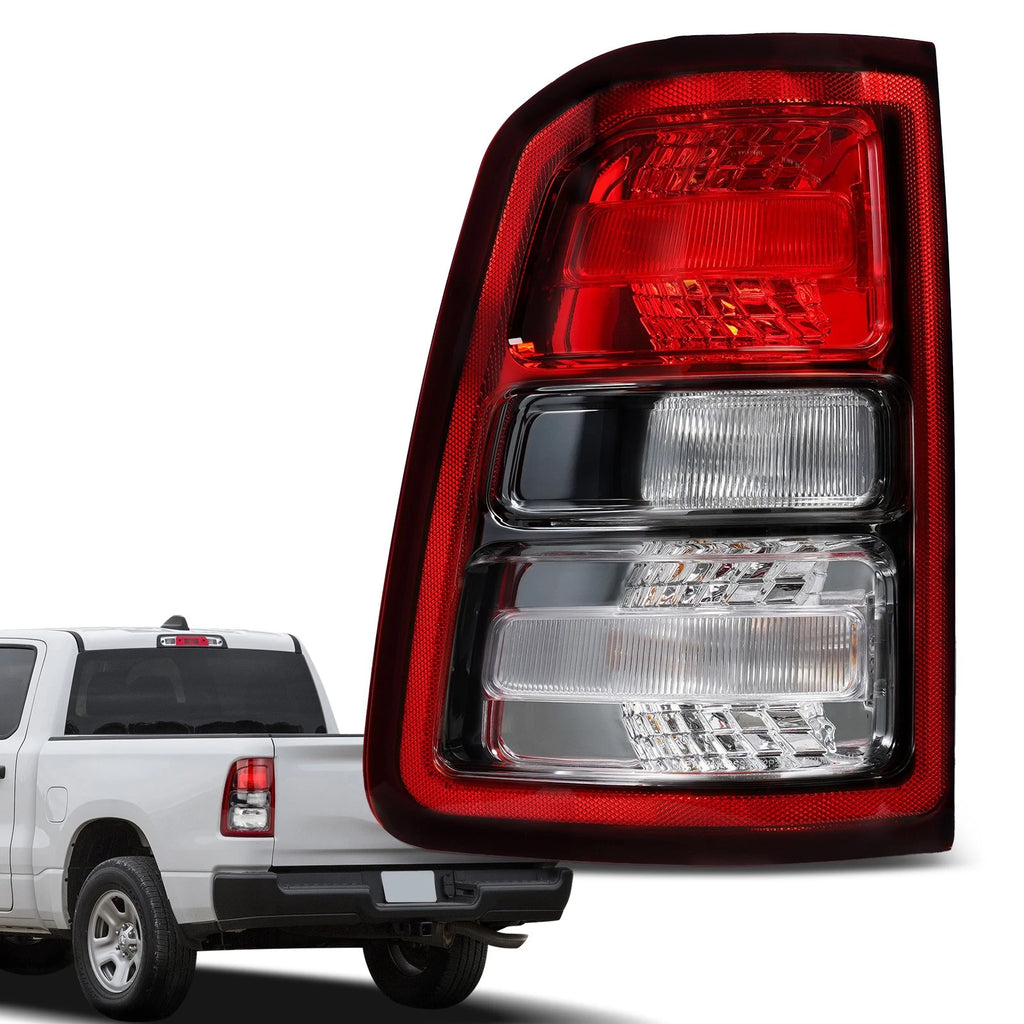 Halogen Tail Light for Ram 1500 (2019–2024) Driver Side, Black Bezel LT