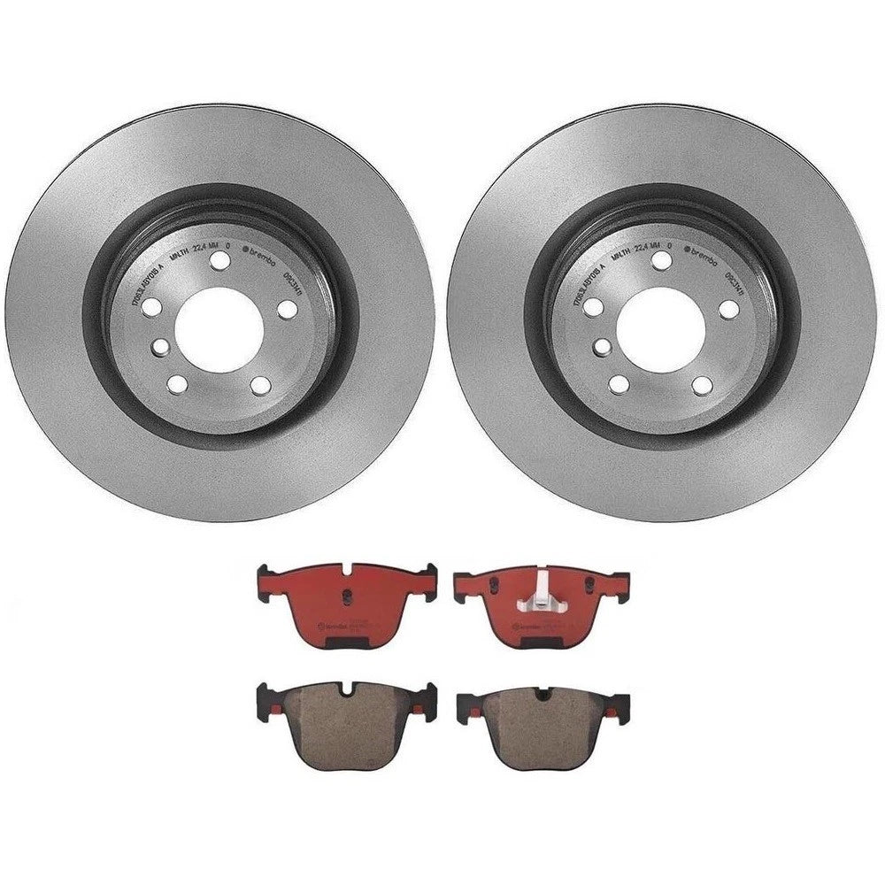 Brembo Rear Brake Kit 370mm Vented Disc Rotors Ceramic Pads for BMW F01 F02 F07 (2010–2017)