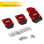 Set of 2 Red Non-Slip Manual Brake Pedal Pads for Universal Fit