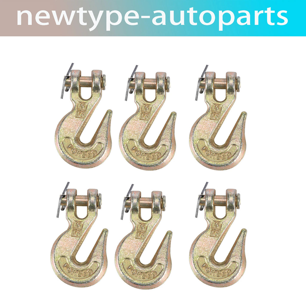 6 pcs 5/16" Clevis Chain Grab Hook for Wrecker Tow Truck Trailer