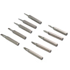 Set of 4 Silver Screwdriver Bits for Electric Screwdriver Assembly