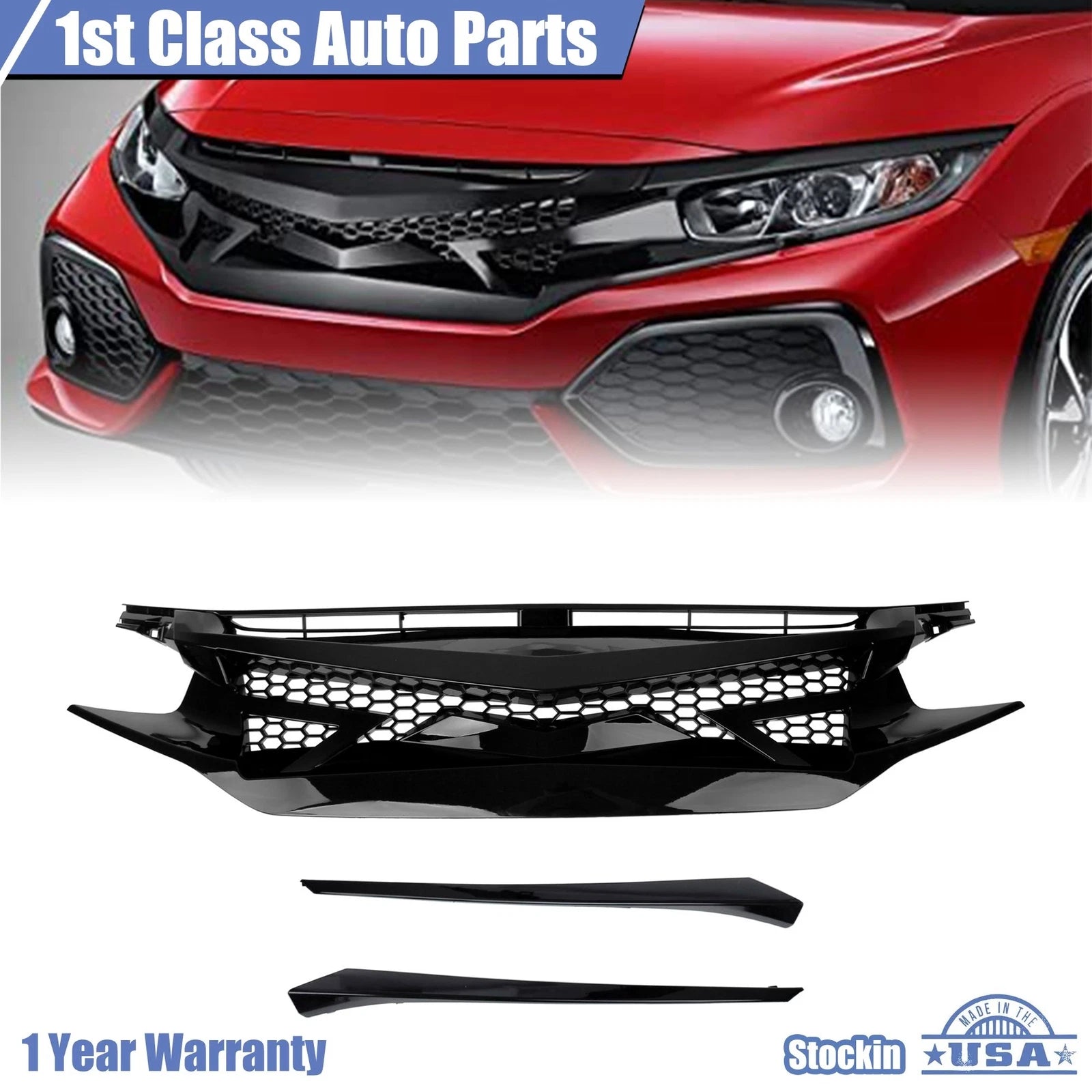 Honeycomb Mesh Grille for Honda Civic Si Hatchback (2016–2021)