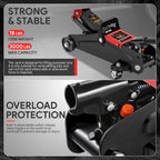 1.5 Ton Hydraulic Floor Jack 3000lbs Capacity with Swivel Casters