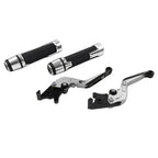 Silver Brake Clutch Lever Handlebar Grip Set for Yamaha MT-15, XSR155