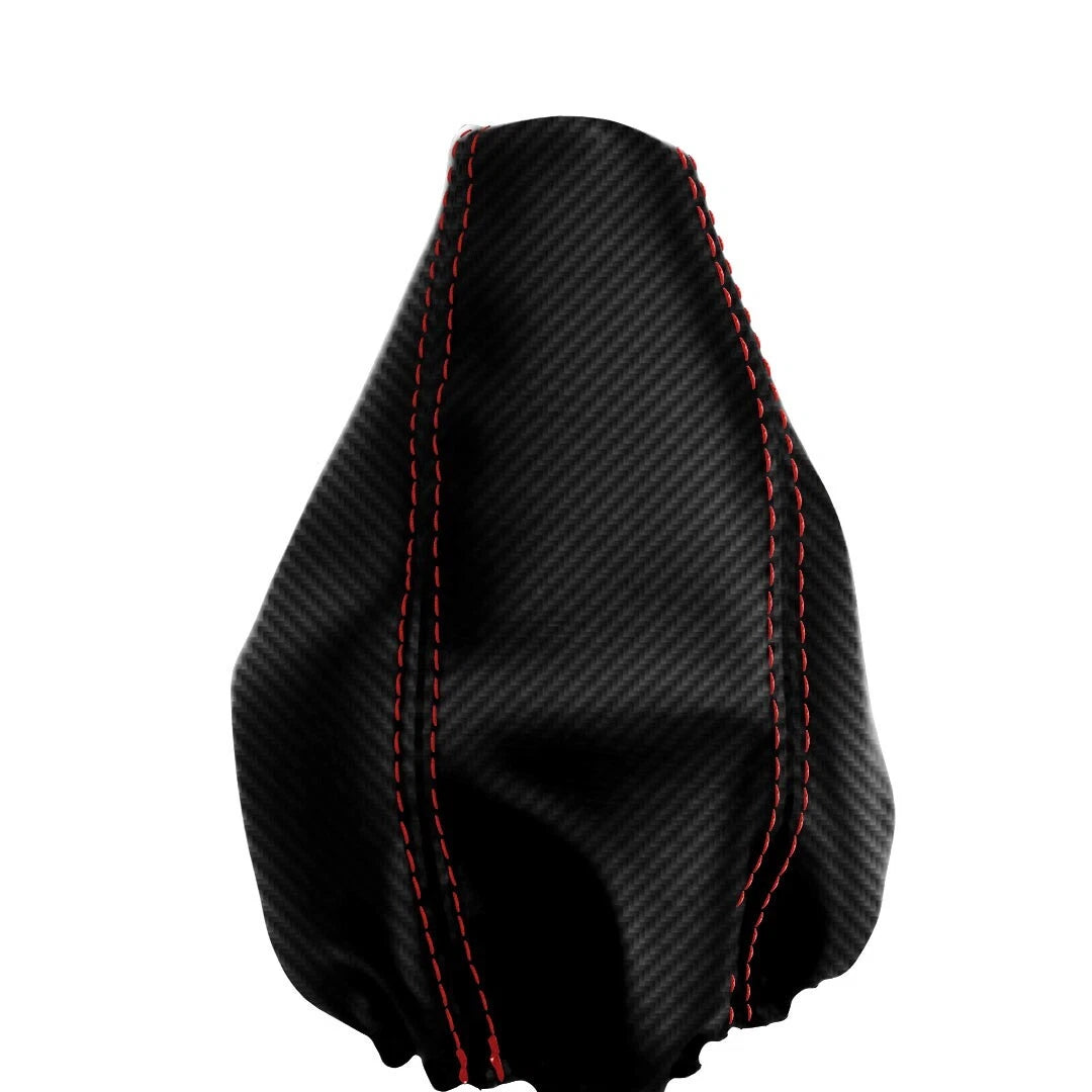 Manual Shift Boot Cover for Dodge Neon (2000–2005) Red Stitch PVC Carbon