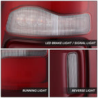 Chrome Red LED Driver Left Tail Light Assembly for Ram 1500 (2019–2024)