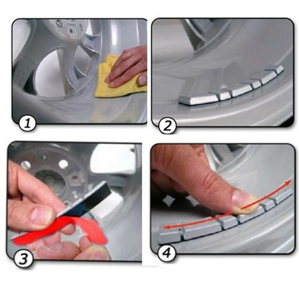 60g Iron Tire Balancing Weights for Cars Motorcycles (Pre-Cut, Self-Adhesive)