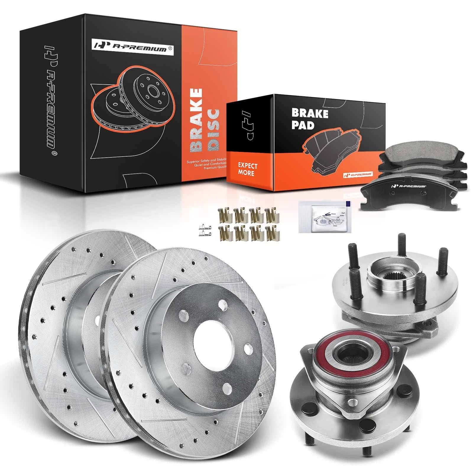 Front Drilled Brake Rotors & Pads for Jeep Grand Cherokee 