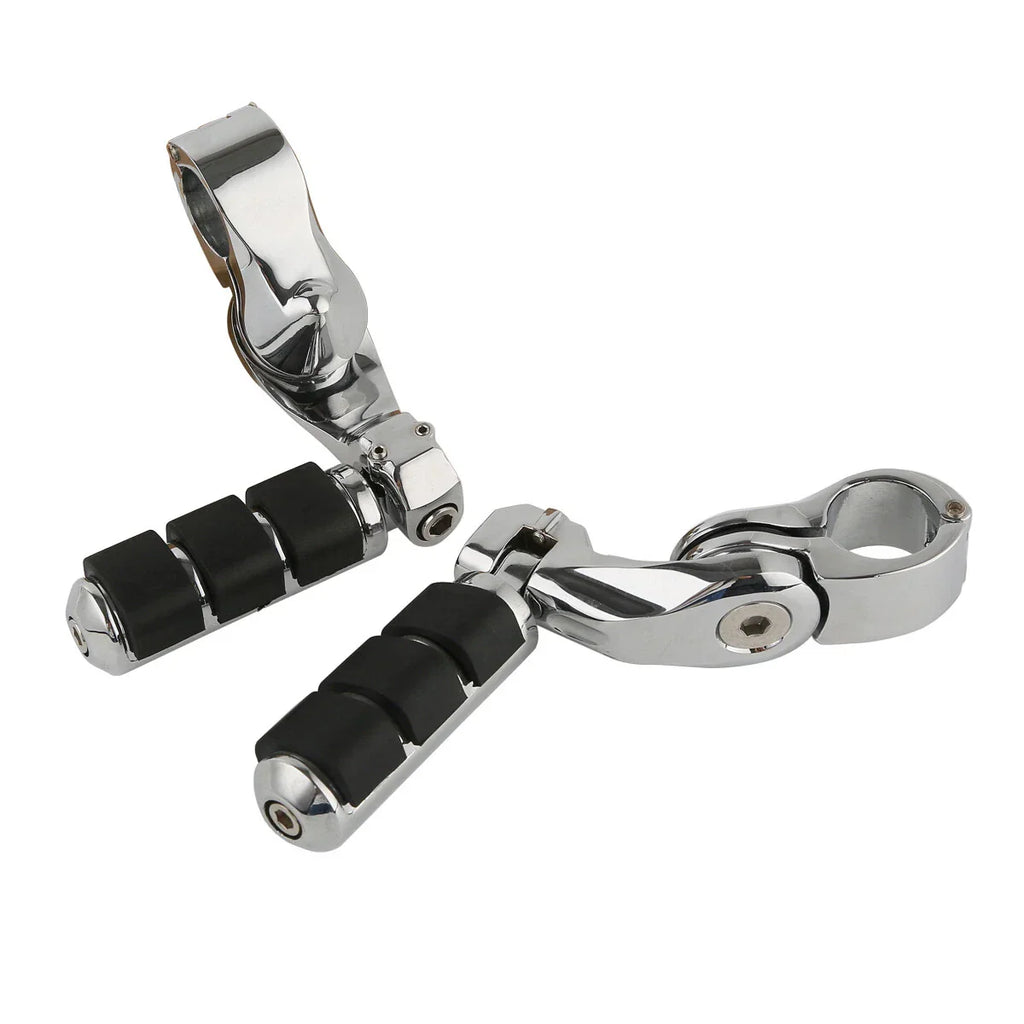 1 1/4" Highway Bar Short Angled Footpegs for Harley Electra Street Glide (2007-2023)