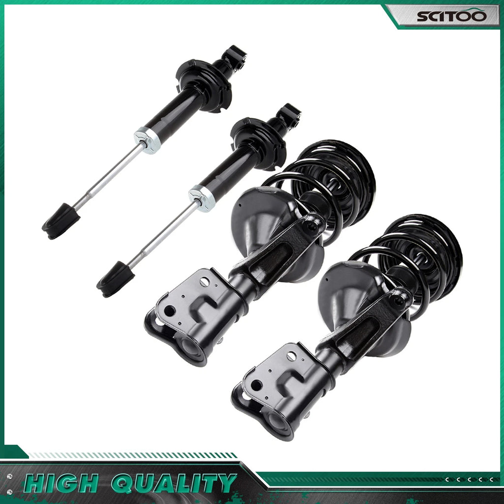 2 Rear Shocks & 2 Front Struts Coil Springs for Acura EL (2001–2003) & Honda Civic (2001–2002)