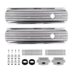 2X Fabricated Aluminum Valve Covers Center Bolt for SBC Small Block Chevy
