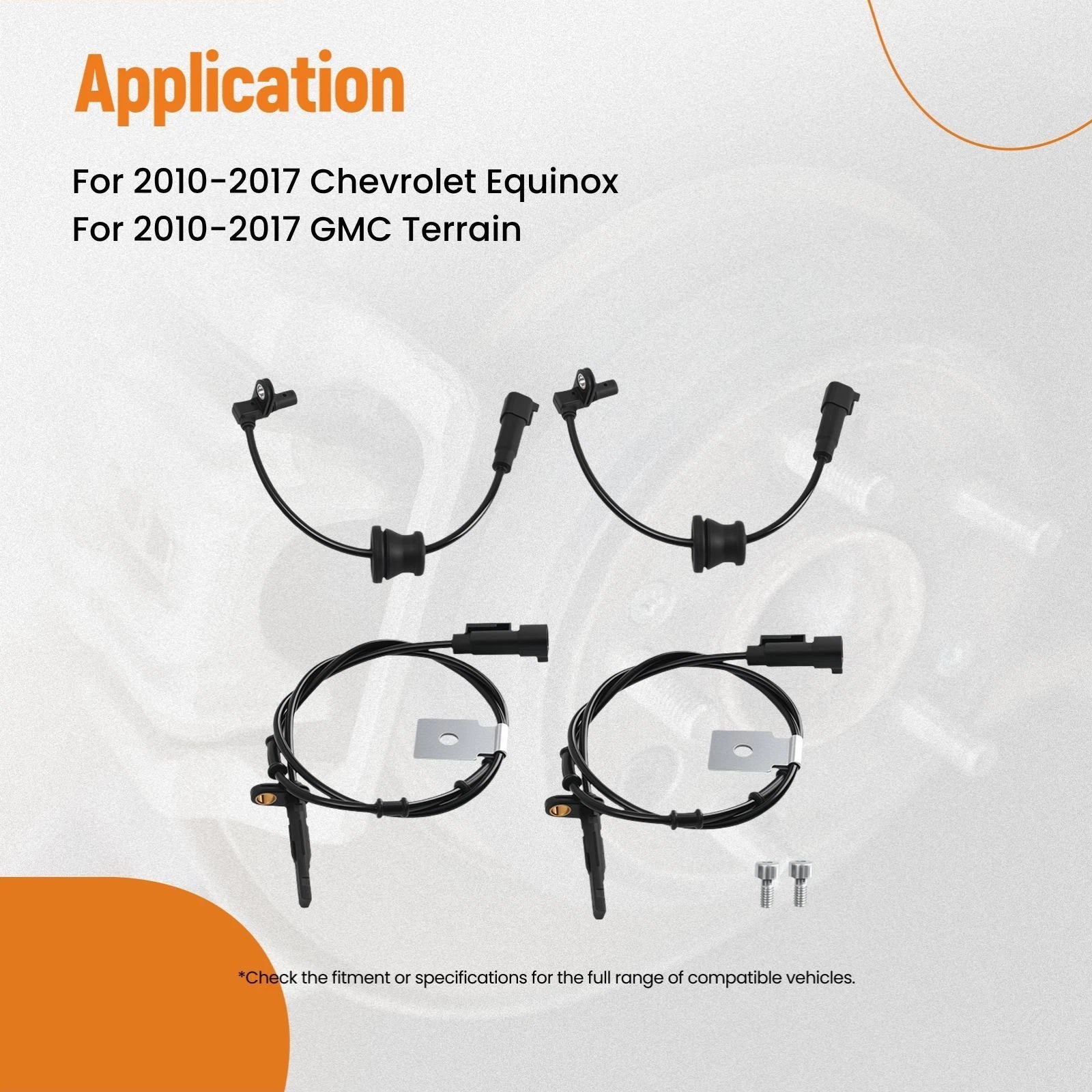 ABS Speed Sensor Set of 2 for Chevrolet Equinox (2010–2017)