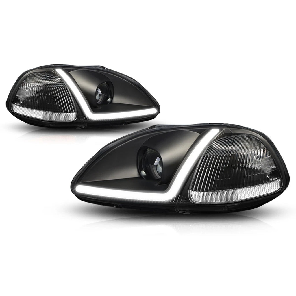 LED DRL Tube Projector Headlight for Honda Civic (1996–1998)