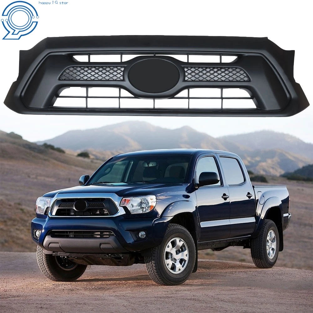 Front Upper Bumper Grille for Toyota Tacoma (2012–2015) - Black Plastic