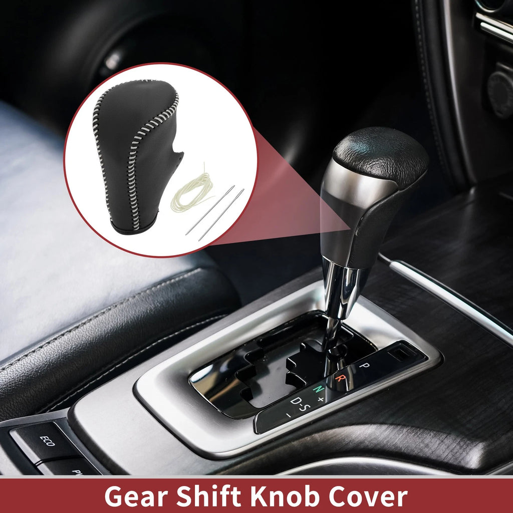1 Pc Gear Shift Knob Cover for Honda Accord (2008–2012) Black Beige Faux Leather