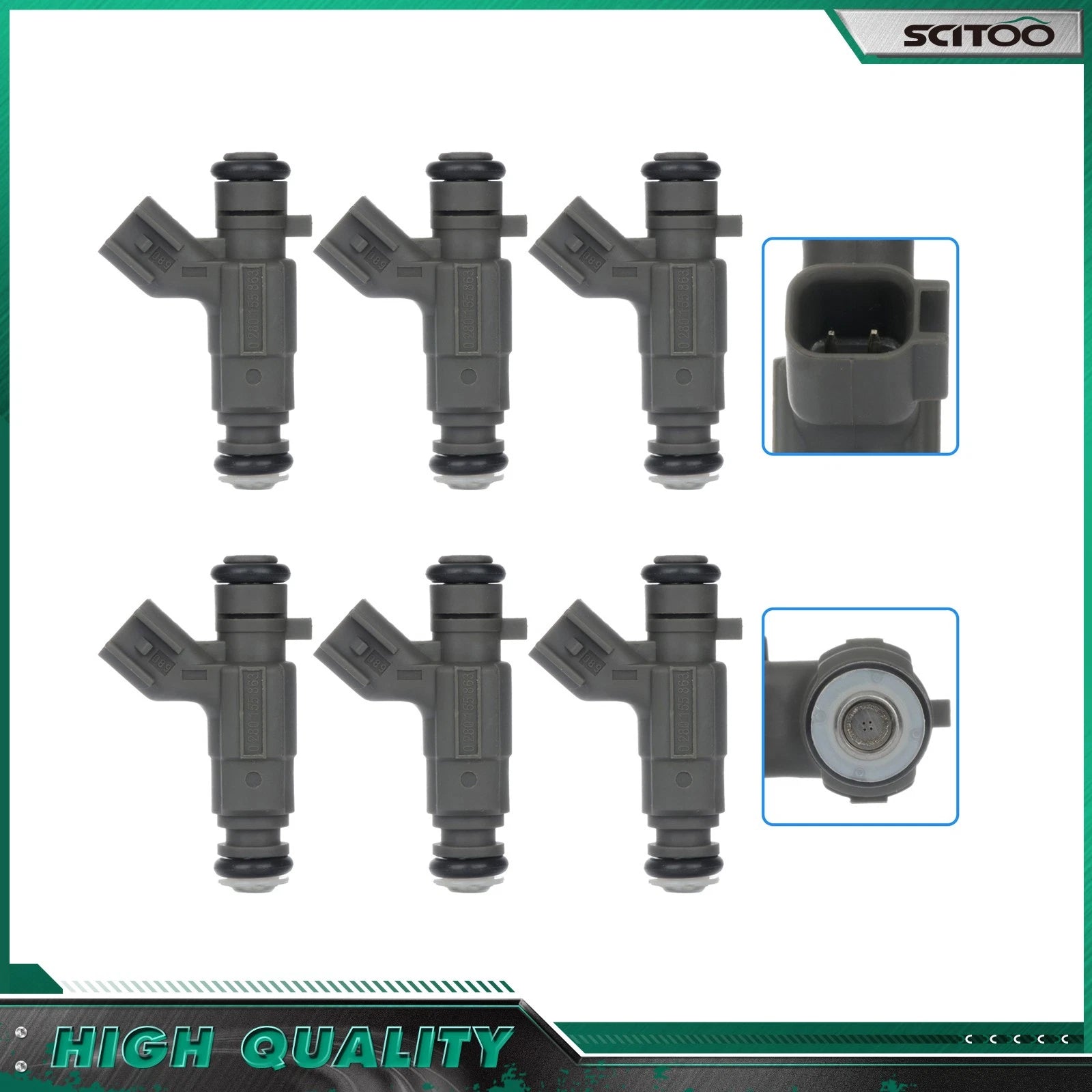 Set of 6 Fuel Injectors for Lincoln LS (2000–2003) & Jaguar S-Type (2000–2008)