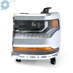Left Headlight for Chevy Silverado 1500 (2016-2018) HID/Xenon LED Chrome