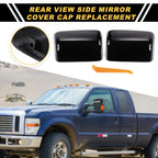 Set of 2 Rearview Mirror Cover Caps Gloss Black for Ford Excursion F150 F250 F350