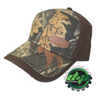 Camo Baseball Cap for Peterbilt Trucks (Trucker Hat, Leather Logo)