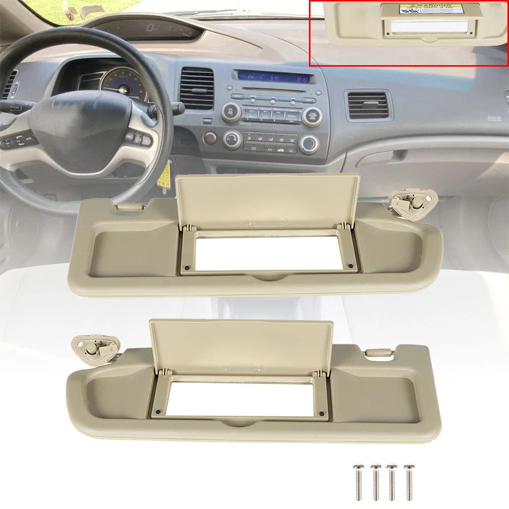 Pair Sun Visors for Honda Civic (2006â2011) Beige