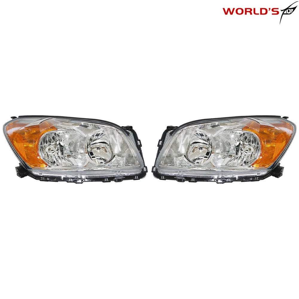 Headlight Assembly for Toyota RAV4 Sport (2009–2012) Chrome Housing Halogen
