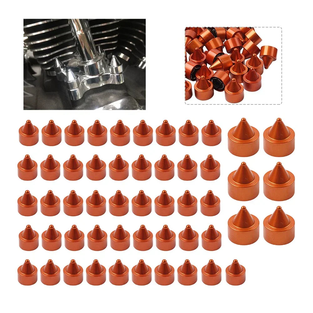52X Engine Topper Screw Bolt Cap Orange for Harley Twin Cam Dyna FXD