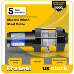 4000lbs Electric Winch for Truck Trailer Off-Road 4WD