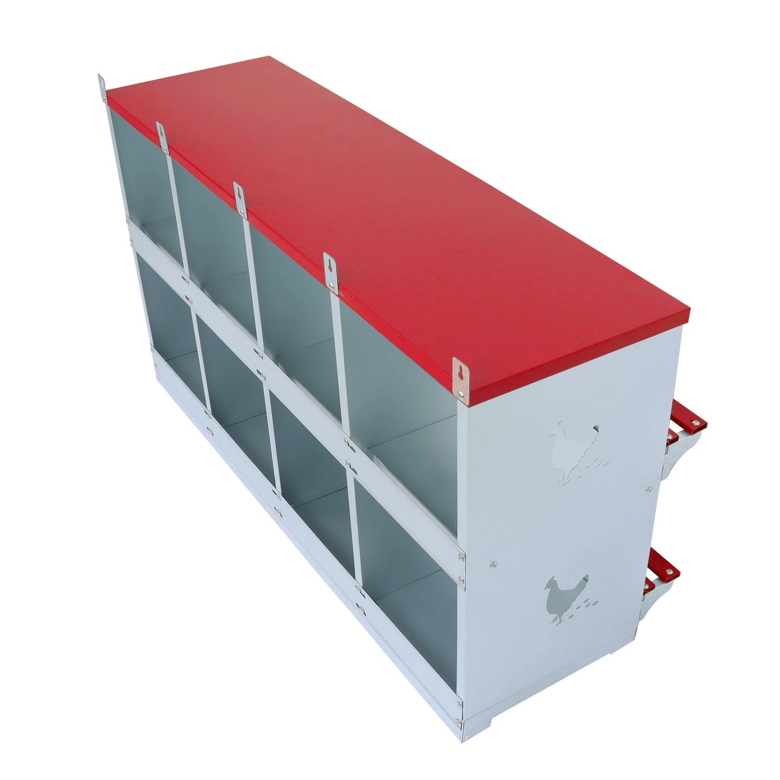 8 Compartment Metal Poultry Nest Box for Hens (Wall Mount)