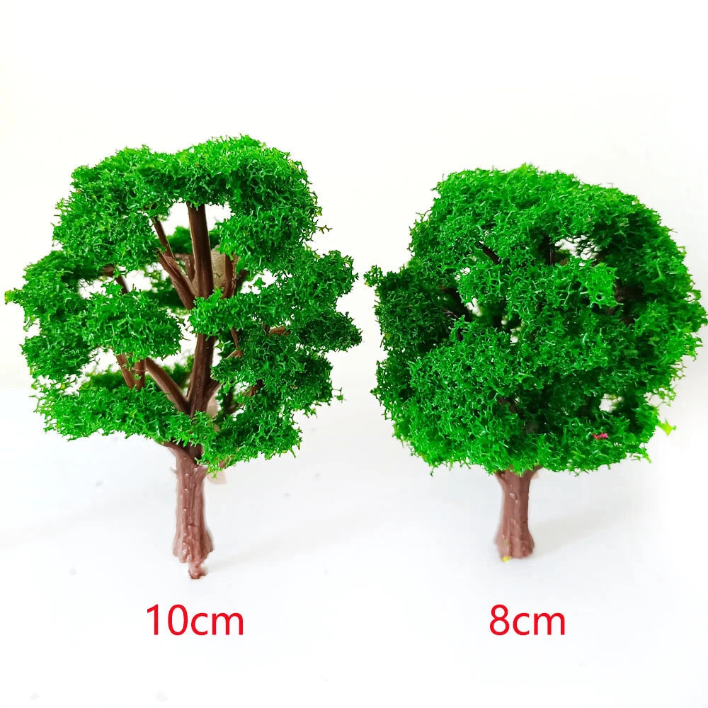 10Pcs Micro Trees for Model Train Railway Layout HO Scale