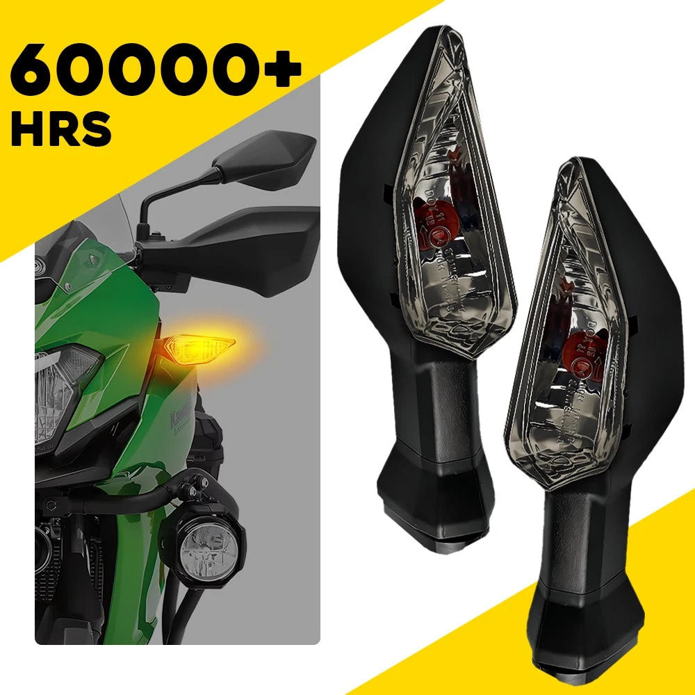 Turn Signal Lights Black Housing Amber Smoke for Kawasaki Z900 Z1000 Z1000R (2017–2023)