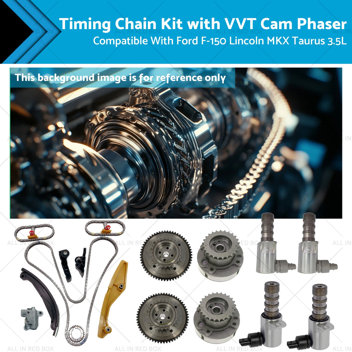 Timing Chain Kit with VVT Cam Phaser for Ford F-150, Lincoln MKX, Taurus