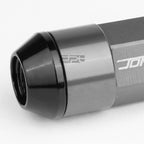 Set of 20 M12X1.5 53mm Tall Gun Metal Aluminum Lug Nuts with Caps