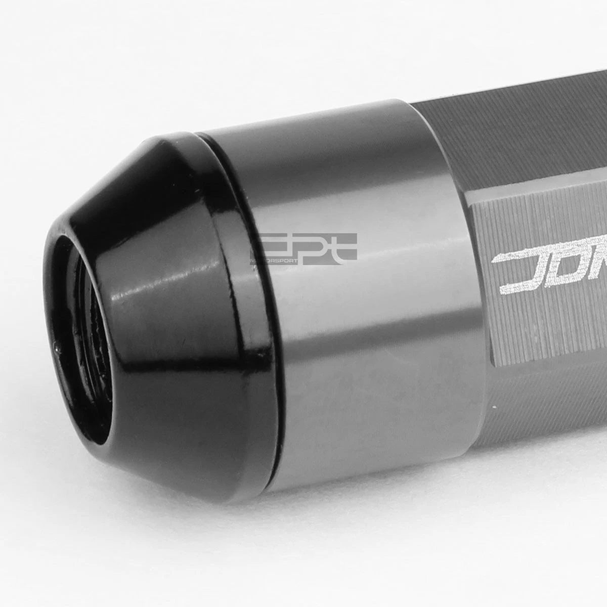 Set of 20 M12X1.5 53mm Tall Gun Metal Aluminum Lug Nuts with Caps