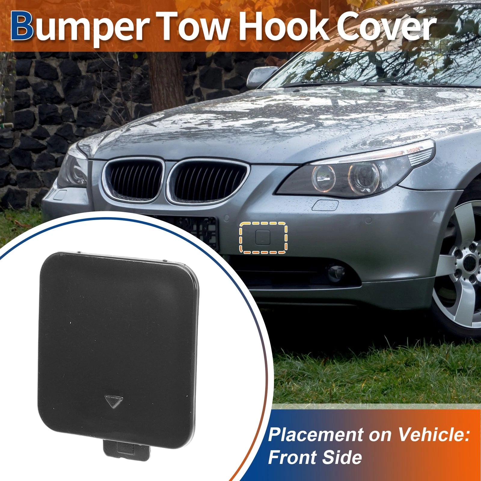 Tow Hook Cover for BMW 525i 530i 550i (No. 51117111787, Unpainted)